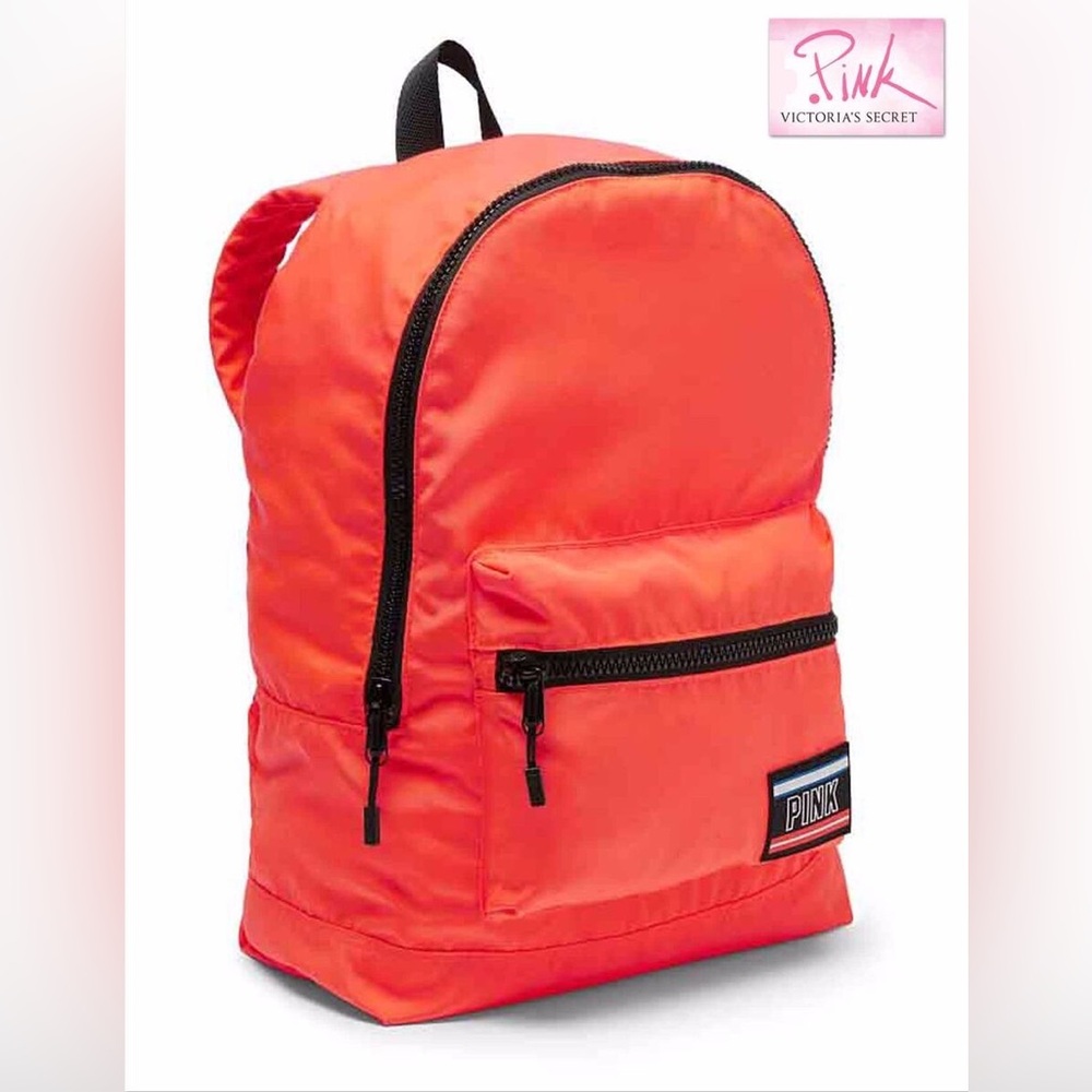 BNWT Victoria's Secret PINK Campus Neon Orange Lightweight Backpack School Bag